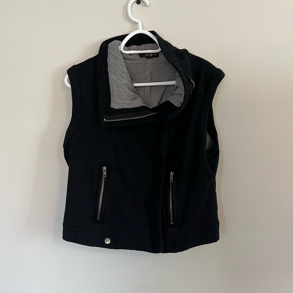 Soft black biker vest